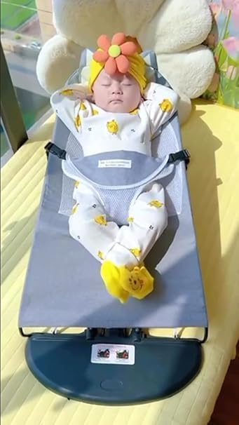Infant Comfort Baby Bouncer Rocking Chair -Ergonomic Design Baby Bouncy Seats Foldable and Reclining Baby Sleeping & Swing Chair