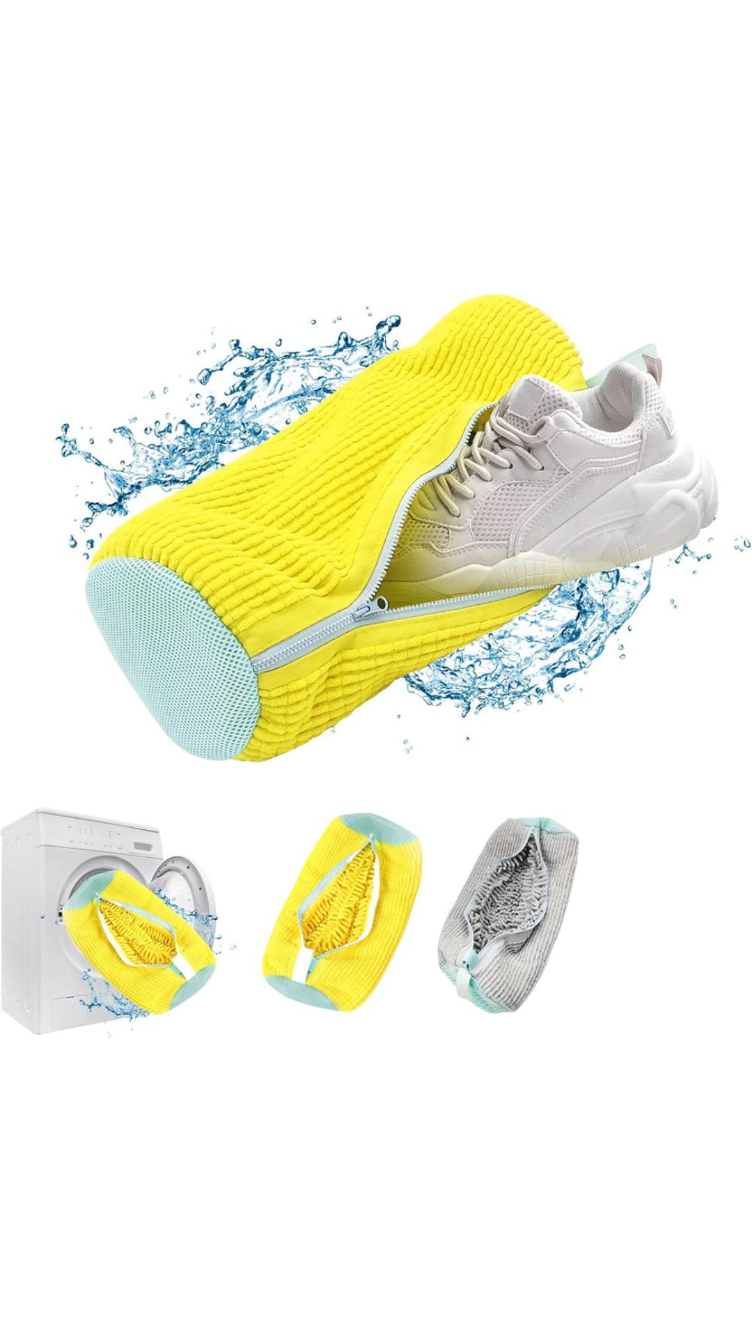 Shoe Washing Machine Bag & Shoe Cleaner Wipes, Laundry Shoe Bag for Washer and Dryer
