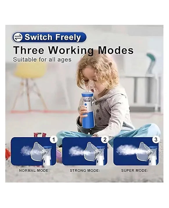 Portable | Nebulizer & Humidifier for Baby & Adults | Compact, Silent, Self-Cleaning Machine with Long Battery Life | Effective for Asthma, Cough, Sinus & Allergy Relief at Home or Travel.