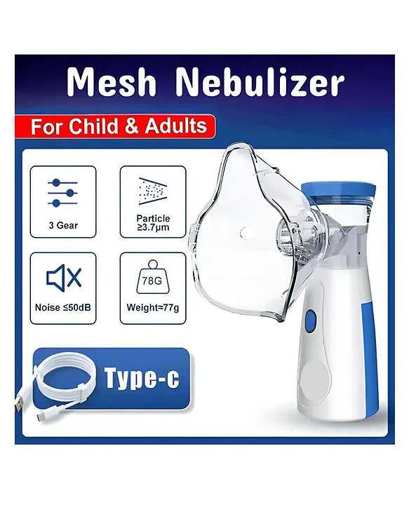 Portable | Nebulizer & Humidifier for Baby & Adults | Compact, Silent, Self-Cleaning Machine with Long Battery Life | Effective for Asthma, Cough, Sinus & Allergy Relief at Home or Travel.