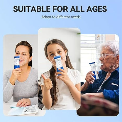 Portable | Nebulizer & Humidifier for Baby & Adults | Compact, Silent, Self-Cleaning Machine with Long Battery Life | Effective for Asthma, Cough, Sinus & Allergy Relief at Home or Travel.