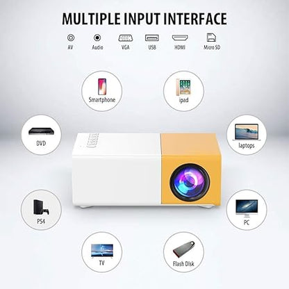 Portable Mini Projector Home Theater with Mini Speaker, LED Projector with Remote Controller, 3500 lm LED Corded Projector UC500 Support HDMI, AV, SD, USB Interfaces