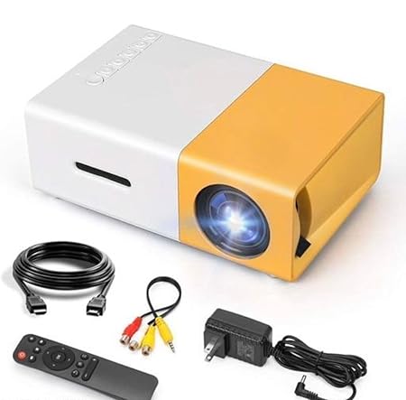Portable Mini Projector Home Theater with Mini Speaker, LED Projector with Remote Controller, 3500 lm LED Corded Projector UC500 Support HDMI, AV, SD, USB Interfaces
