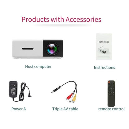 Portable Mini Projector Home Theater with Mini Speaker, LED Projector with Remote Controller, 3500 lm LED Corded Projector UC500 Support HDMI, AV, SD, USB Interfaces