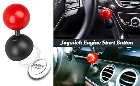 Car Push to Start Button Rocker, Car Engine Start Stop Button Joystick, Funny Ignition Switch Lever for Car Interior Styling, Car Decorative Accessories, Universal Fit
