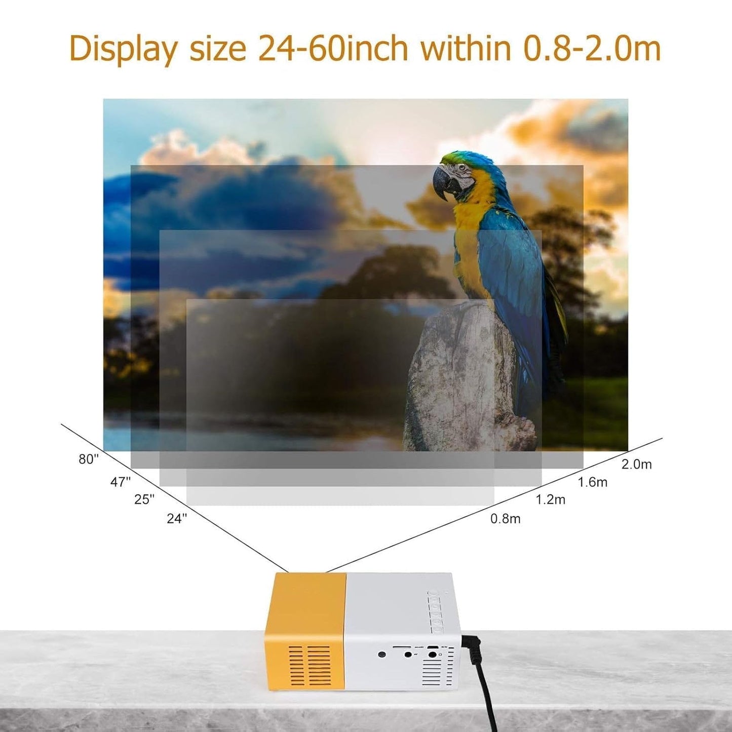Portable Mini Projector Home Theater with Mini Speaker, LED Projector with Remote Controller, 3500 lm LED Corded Projector UC500 Support HDMI, AV, SD, USB Interfaces