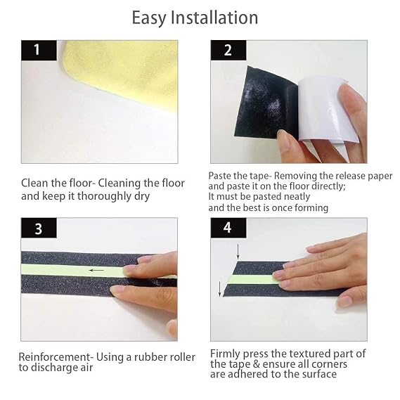 Premium Heavy Duty Strong Anti Skid Tape for Safety and Traction, Indoor or Outdoor, Stair and other Slippery Surfaces Waterproof Anti Slip Glow in the Dark High Traction, Easy Use