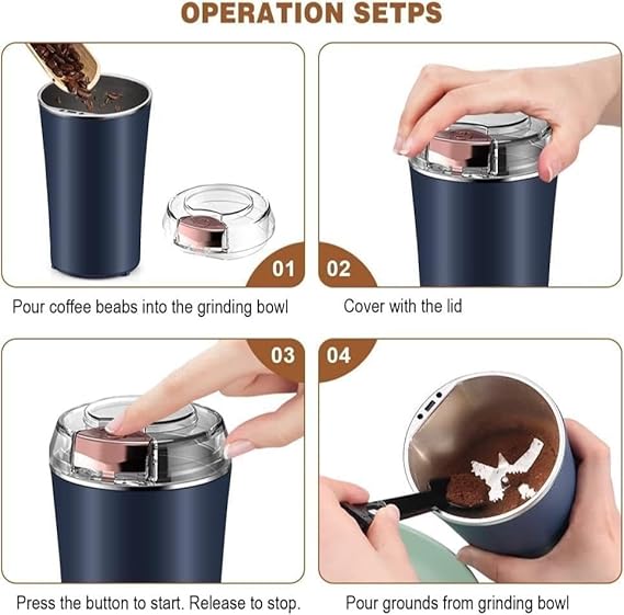 Electric Coffee Grinder Stainles Steel Nuts Coffee Bean Grinding Machine Portable Kitchen Profession Ceramic Grinder Coffeeware
