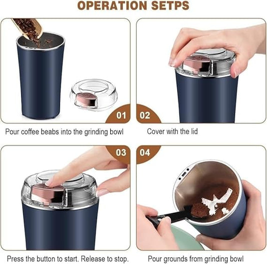 Electric Coffee Grinder Stainles Steel Nuts Coffee Bean Grinding Machine Portable Kitchen Profession Ceramic Grinder Coffeeware