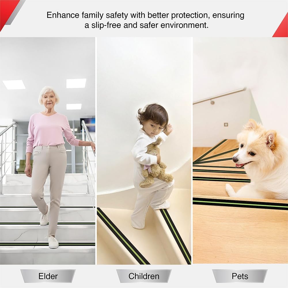 Premium Heavy Duty Strong Anti Skid Tape for Safety and Traction, Indoor or Outdoor, Stair and other Slippery Surfaces Waterproof Anti Slip Glow in the Dark High Traction, Easy Use