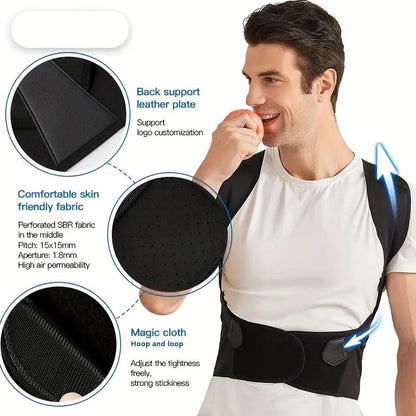 Posture Corrector Belt Unisex | Adjustable Back Support for Pain Relief & Spine Alignment