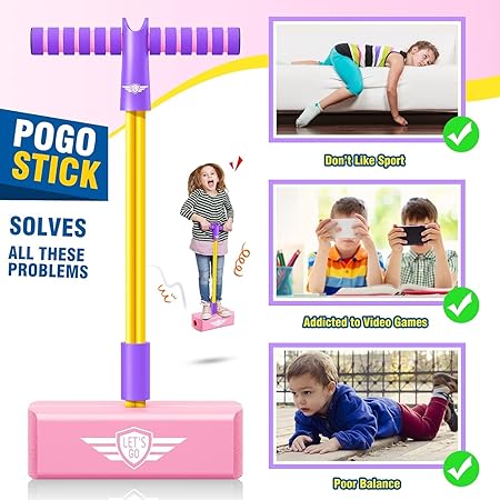 Pogo Stick Foam Jumper | Safe Squeaky Jumping Stick for Teens Adults