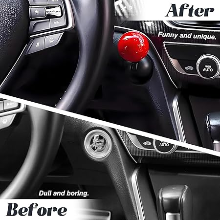 Car Push to Start Button Rocker, Car Engine Start Stop Button Joystick, Funny Ignition Switch Lever for Car Interior Styling, Car Decorative Accessories, Universal Fit