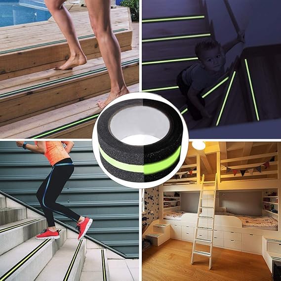 Premium Heavy Duty Strong Anti Skid Tape for Safety and Traction, Indoor or Outdoor, Stair and other Slippery Surfaces Waterproof Anti Slip Glow in the Dark High Traction, Easy Use