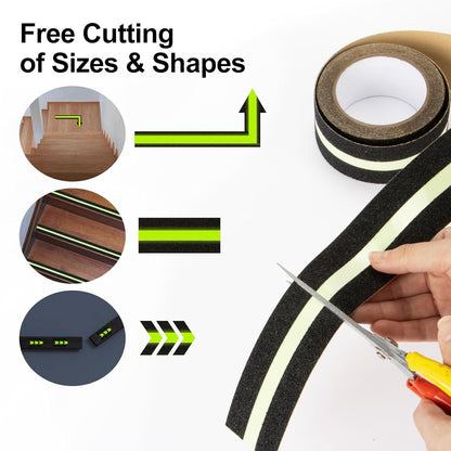 Premium Heavy Duty Strong Anti Skid Tape for Safety and Traction, Indoor or Outdoor, Stair and other Slippery Surfaces Waterproof Anti Slip Glow in the Dark High Traction, Easy Use