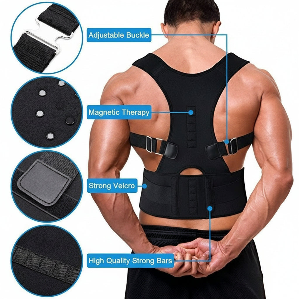 Posture Corrector Belt Unisex | Adjustable Back Support for Pain Relief & Spine Alignment