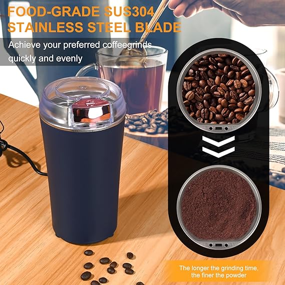 Electric Coffee Grinder Stainles Steel Nuts Coffee Bean Grinding Machine Portable Kitchen Profession Ceramic Grinder Coffeeware