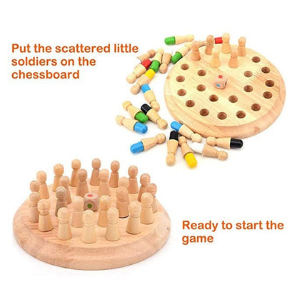 Wooden Memory Chess Game - For Both Kids and Adults Learning Educational Toy