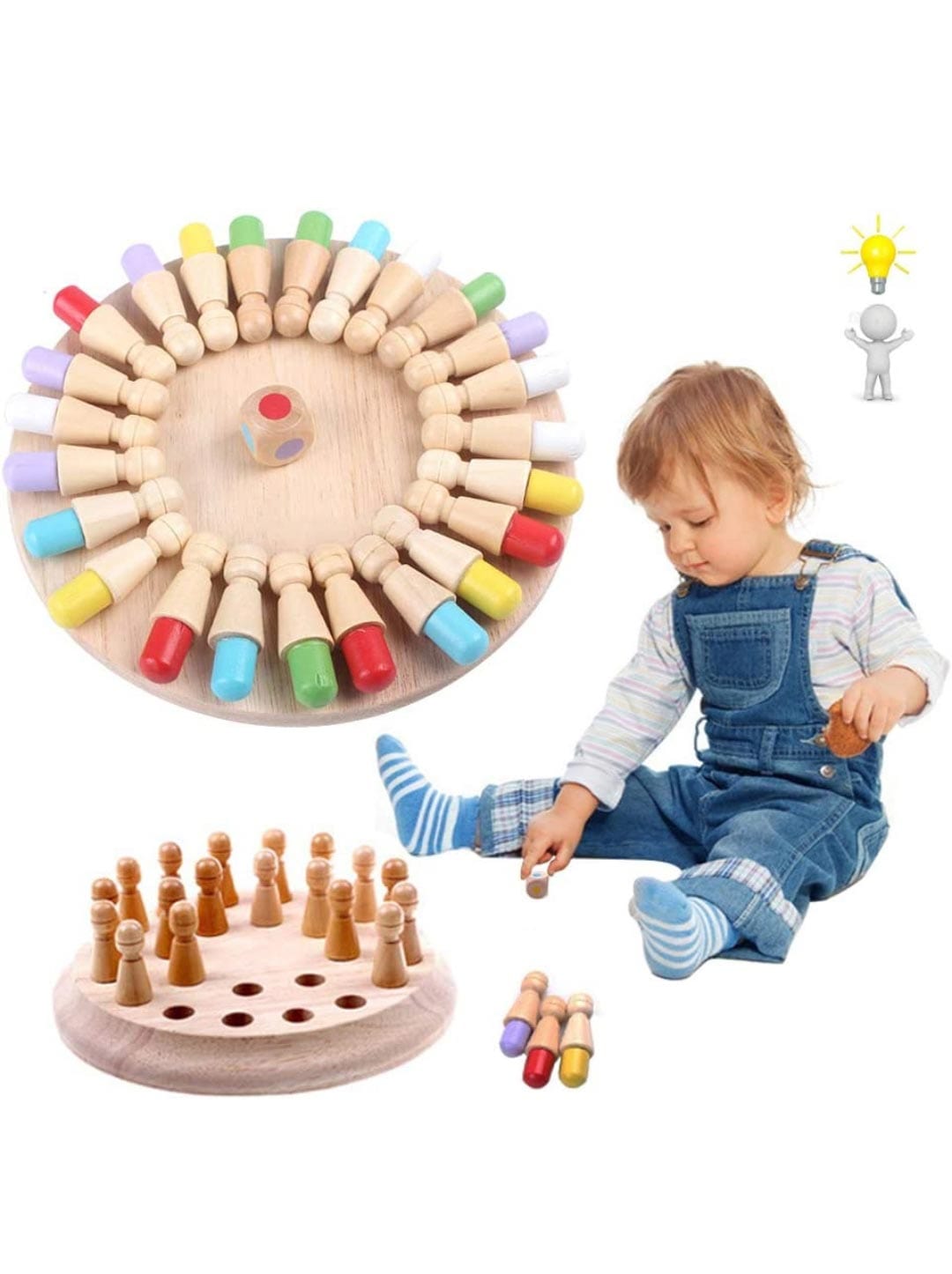 Wooden Memory Chess Game - For Both Kids and Adults Learning Educational Toy