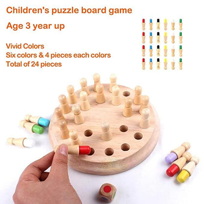 Wooden Memory Chess Game - For Both Kids and Adults Learning Educational Toy